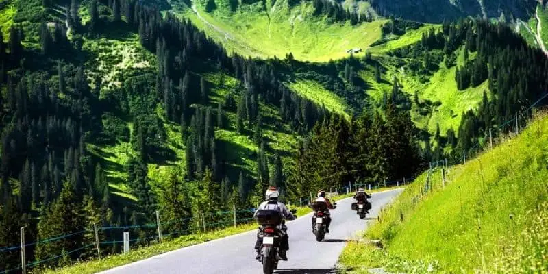 Group of motorcycle riders on the road