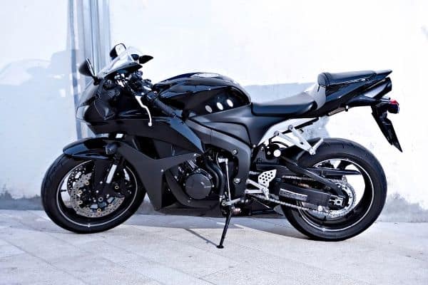 big bike with black glossy and matte fairing