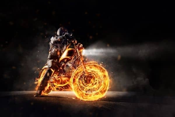 fiery motorcycle illustration