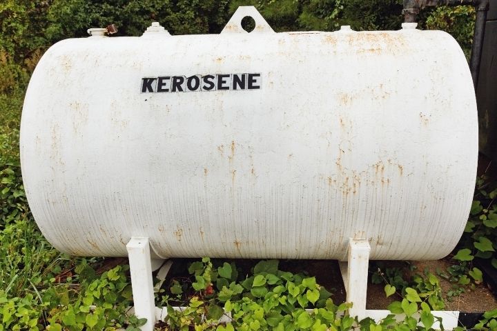 A Large White Tank Of Kerosene