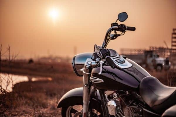 Cruiser Motorcycle In Sunset
