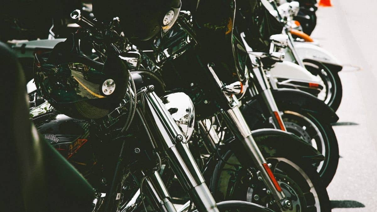 Few Cruiser Motorcycles Parked