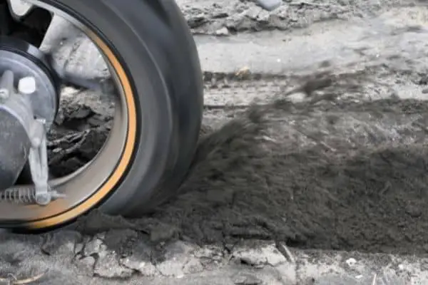 Motorcycle Tire Being Stuck In Sand