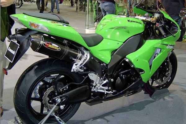 Green Kawasaki Zx 10r Parked