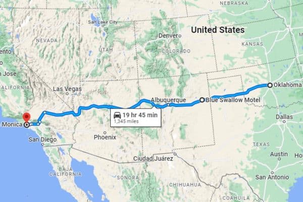 Map Of Route 66 Desert Ride Through Tucumcari New Mexico