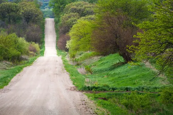 A Rural Dirt Road In Iowa