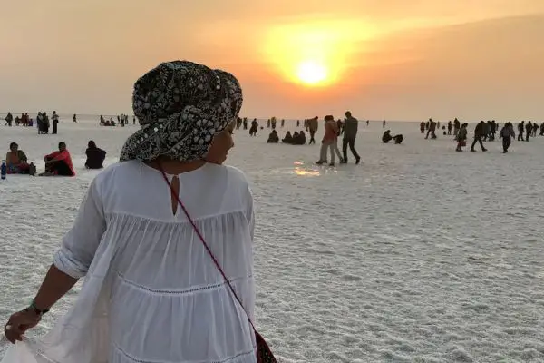 Rann Of Kutch Sunset With People