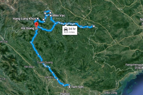 Map Of Ha Giang Loop Motorcycle Tour