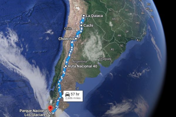 Map Of Ruta 40 Argentina