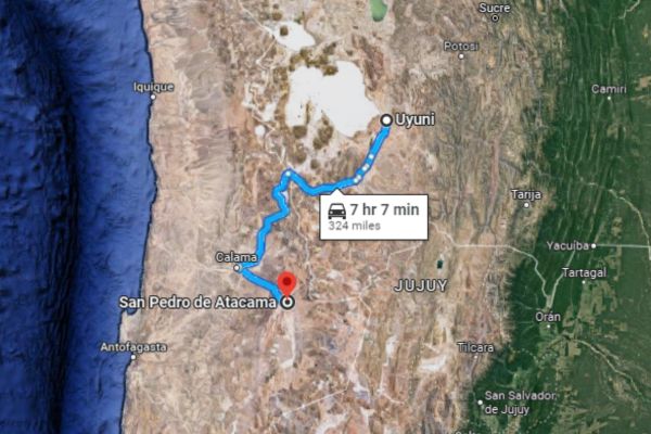 Map Of Uyuni Through Atacama Road Trip In Bolivia