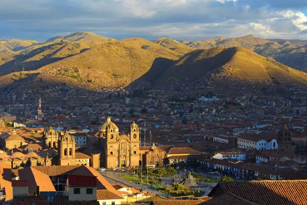 Skyline Of Cusco Town In Peru